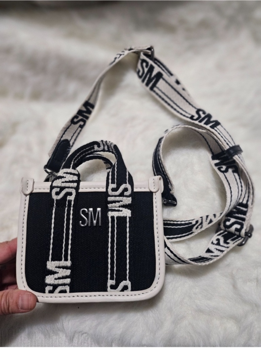 Steve Madden Black Quilted Mini Satchel with Top Handle - Picture 5 of 5